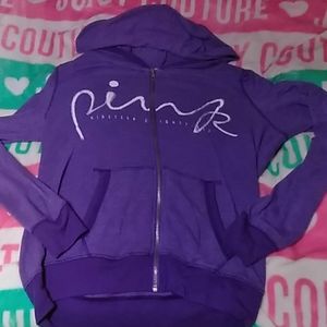 Pink light weight full zip hoodie/jacket w/pockets